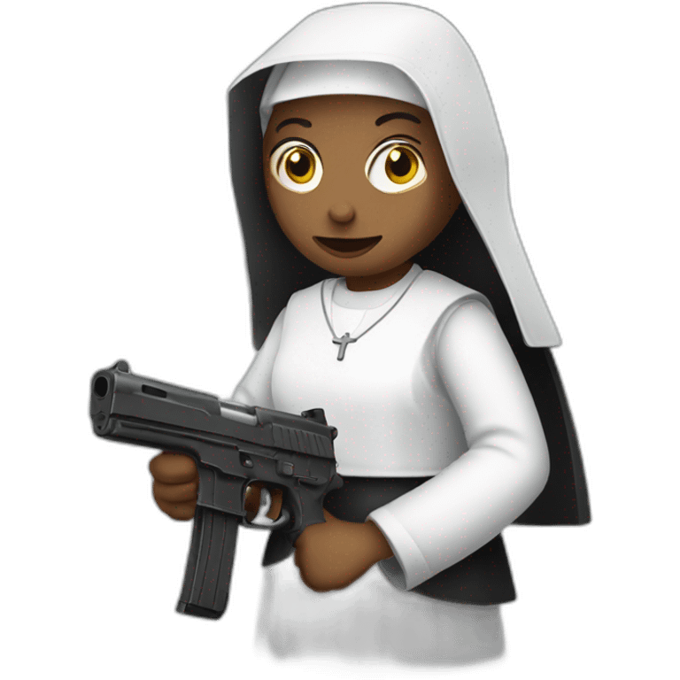 Nun with gun emoji