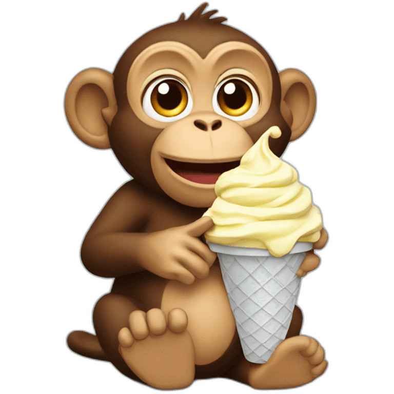 Monkey holding ice cream emoji