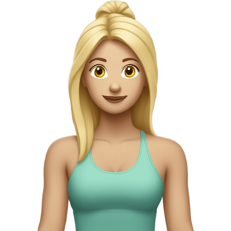 blonde doing yoga emoji