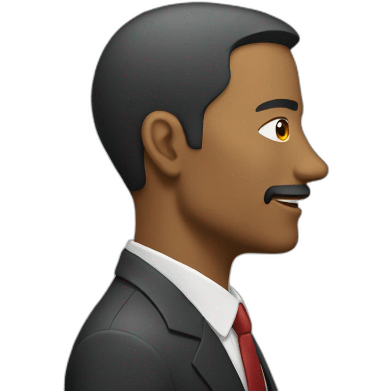 man in suit looking to the right (side view) emoji