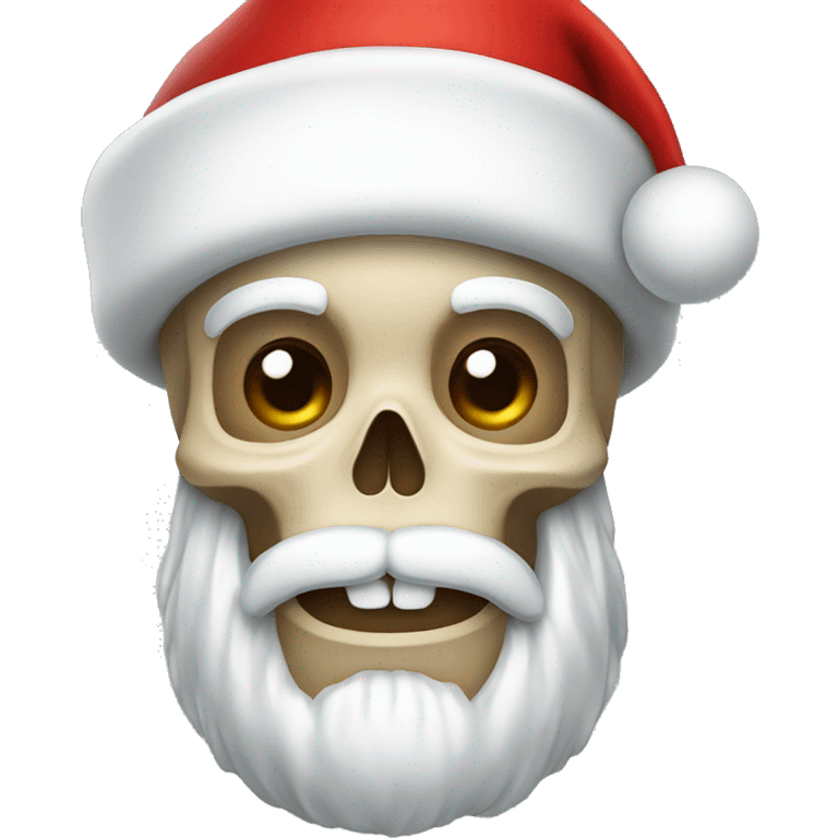 skull with white beard in christmas hat emoji