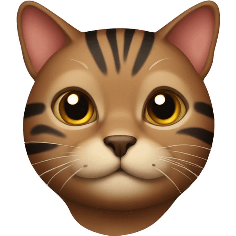 Fat brown stripped cat emoji