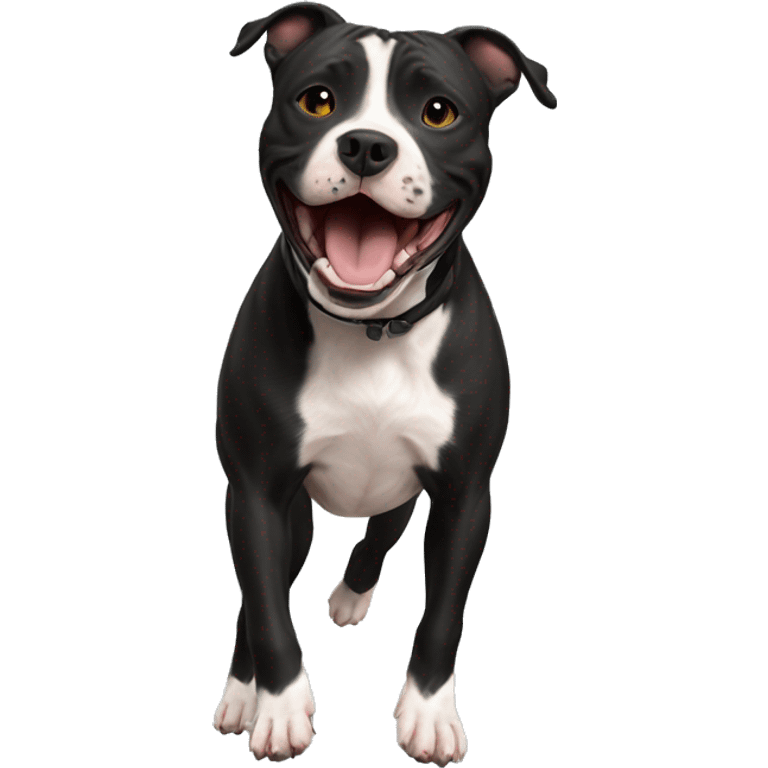 staffordshire bull terrier black jump up emoji