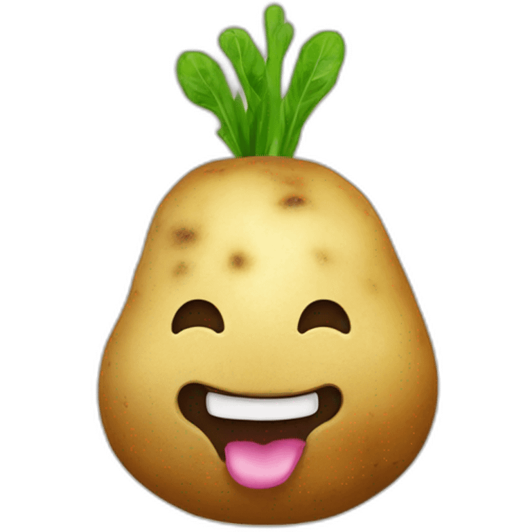 potato with unicorn head, horn emoji