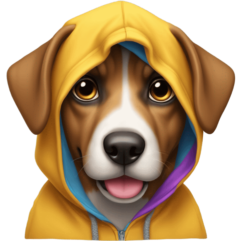 Dog wearing a hoodie emoji