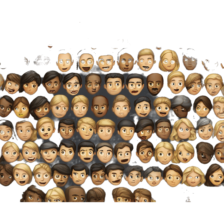 a lot of people staring at one person emoji