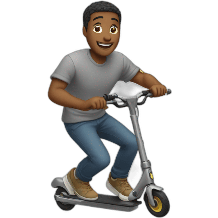 Man doing freestyle Scooter tricks emoji