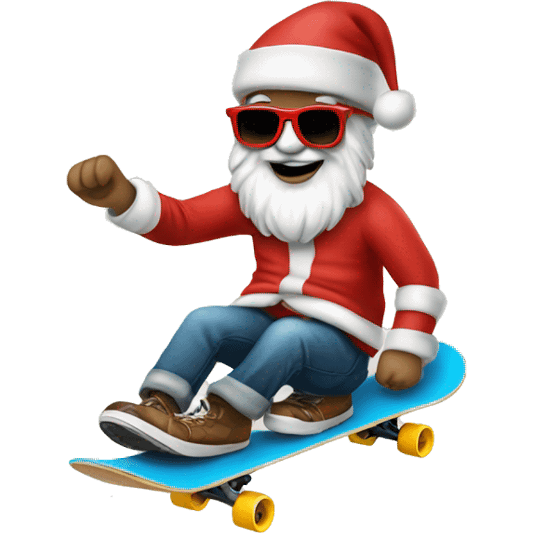 Santa sunglasses Riding skateboard  emoji