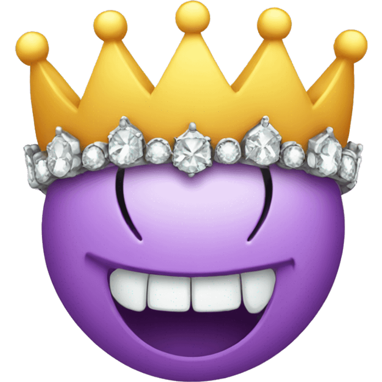 CREATE EMOJI WITH DIAMOND CROWN AND TEETH emoji