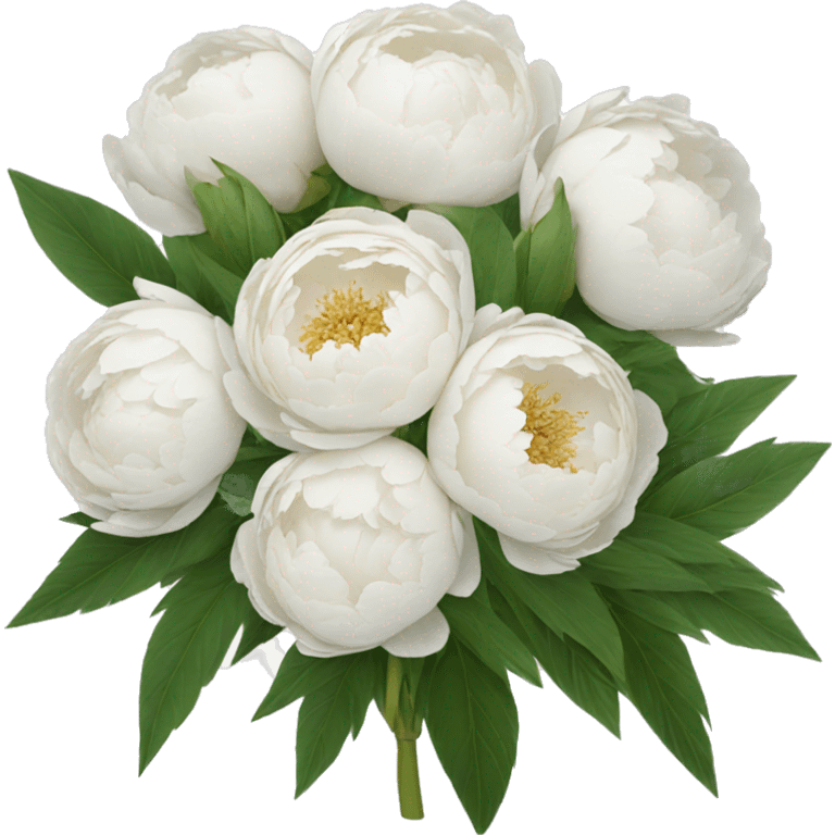 White peonies bouquet  emoji