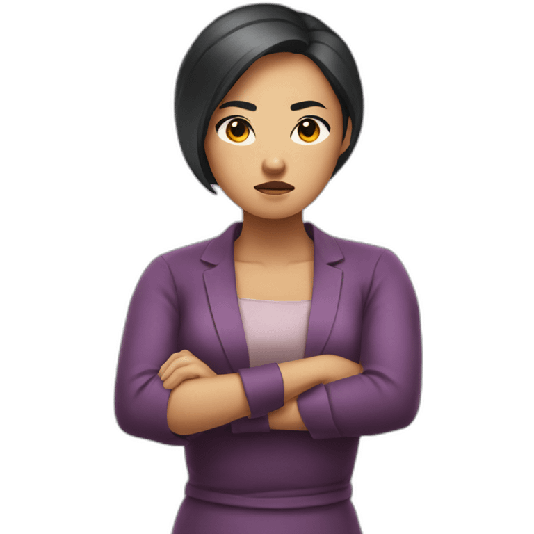 angry arms crossed asian woman emoji