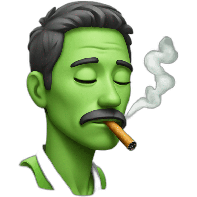 Man Smoking green weary tired emoji