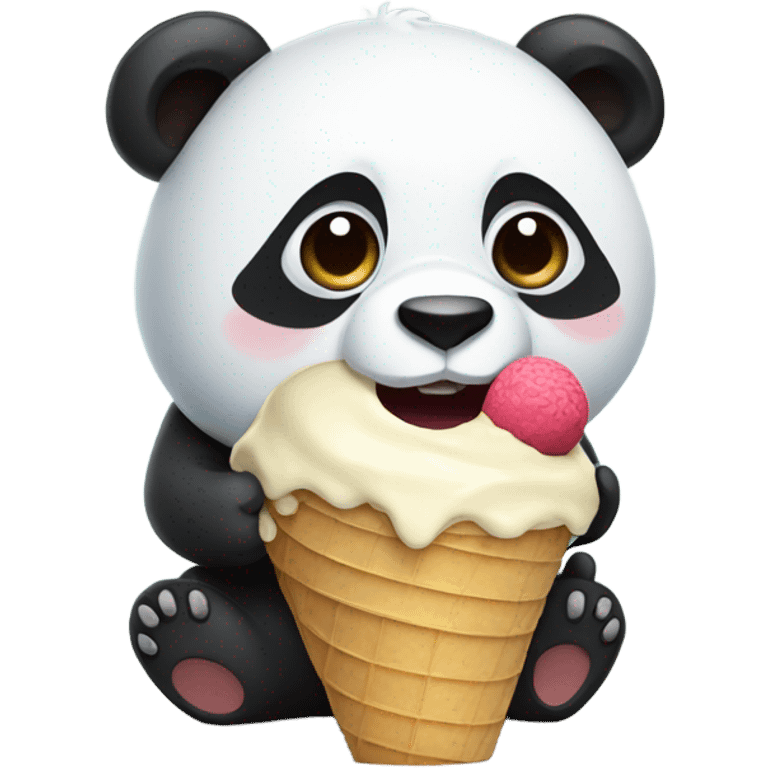 Panda eating ice cream emoji