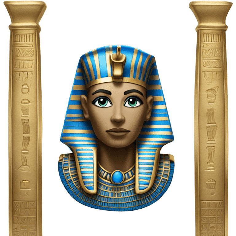 egypt sarcophagus gold blue white black , full body  emoji