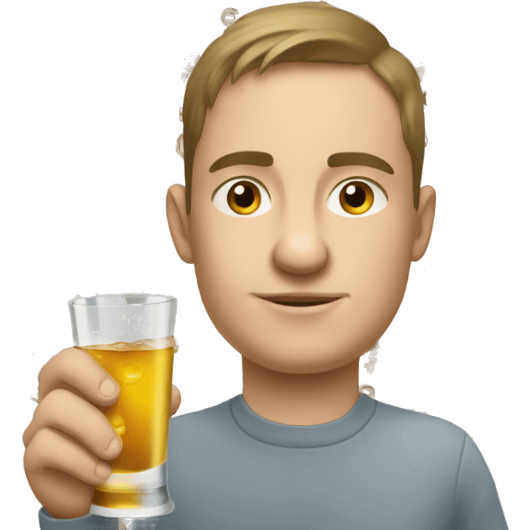 Russian vodka drinker who has autism emoji