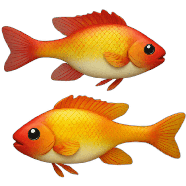 red and yellow fish emoji