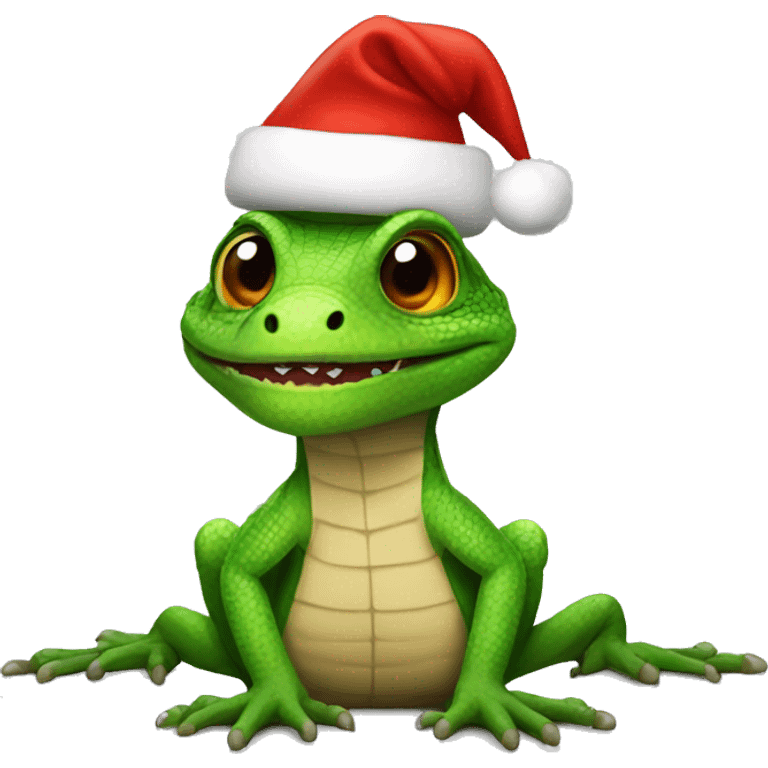 lizzard with santa hat emoji