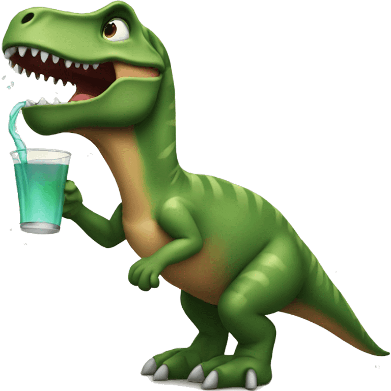 Trex drinking a truly emoji