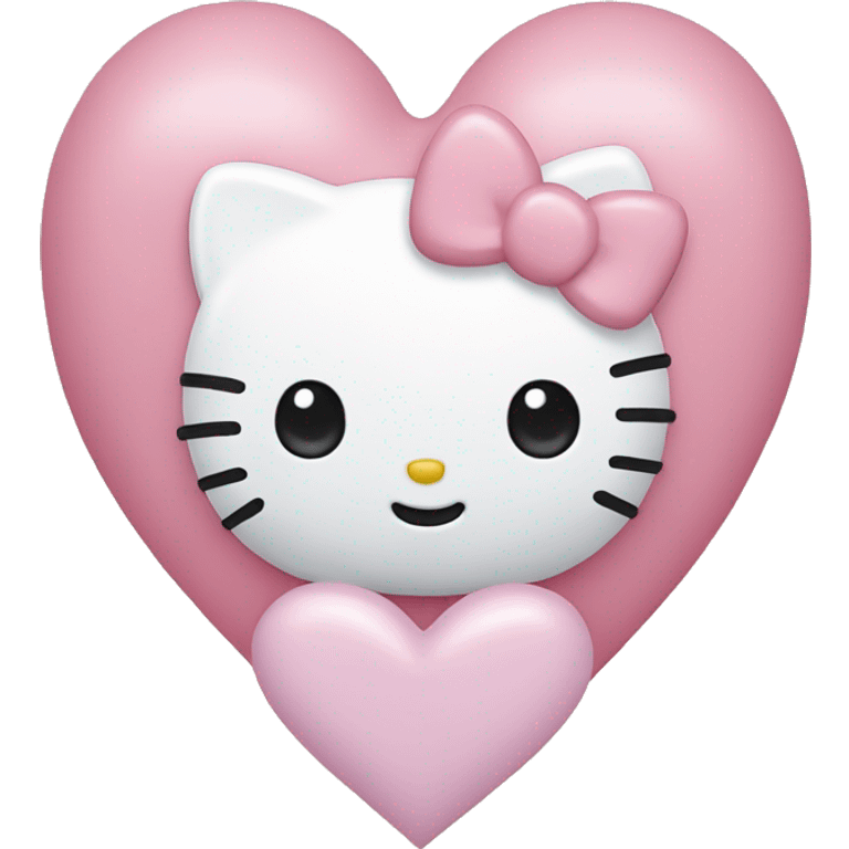 hello kitty with a pastel pink heart emoji