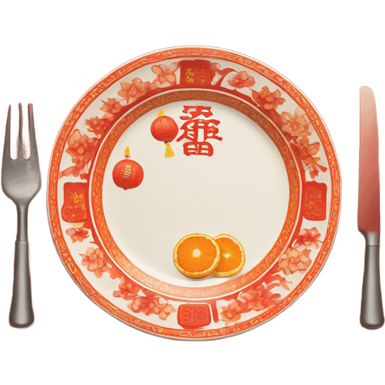 Chinese New Year plate emoji