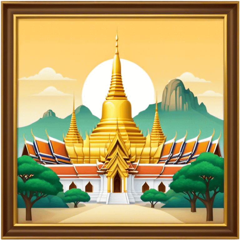 Grand Palace Bangkok Landmark Emoji – Featuring golden spires, Thai architecture, and the Emerald Buddha Temple. emoji