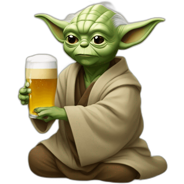 Yoda qui boi une biere emoji