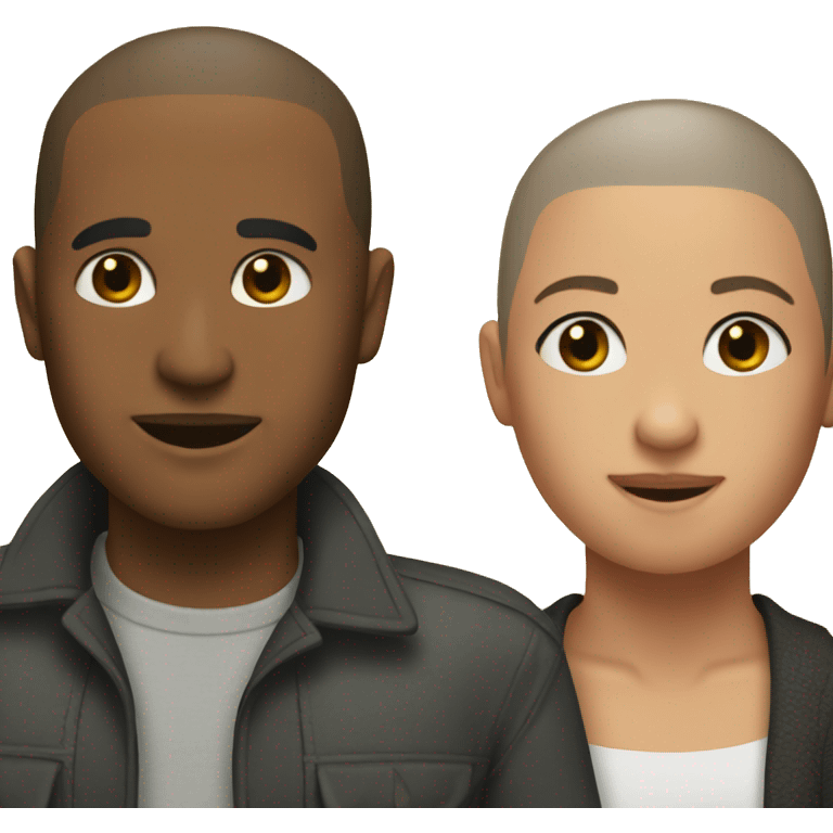 two people meeting, buzz cut emoji