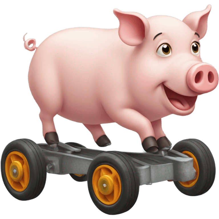 
pig on wheels emoji