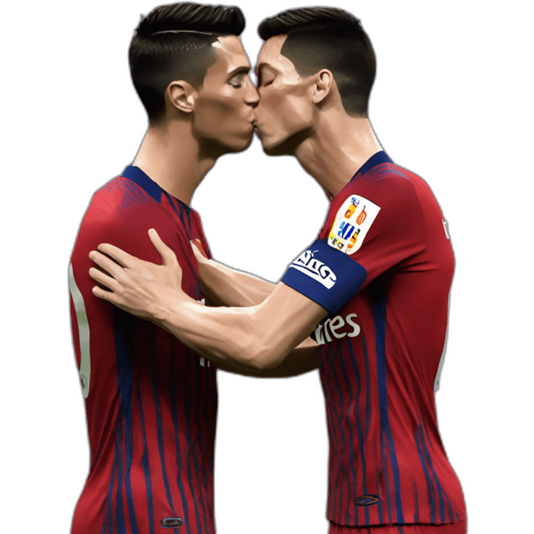 Cristiano ronaldo kiss messi emoji