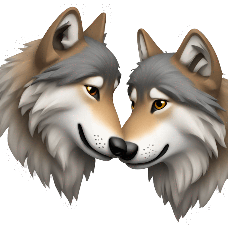 Wolves kissing  emoji