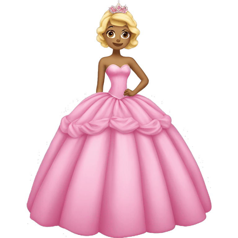 Pink princess ball gown  emoji