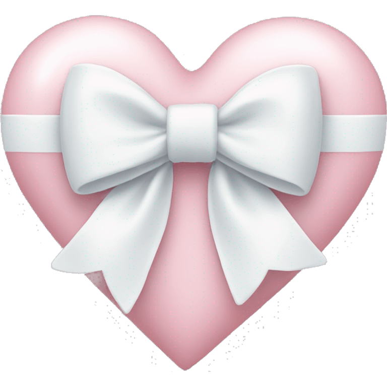 Pastel pink heart with white bow emoji