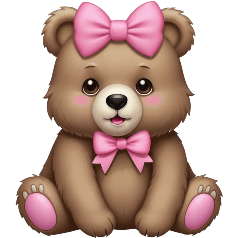 Bear with pink bow emoji