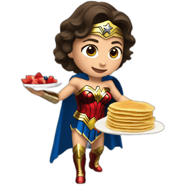 Wonder woman qui fait des crêpes emoji