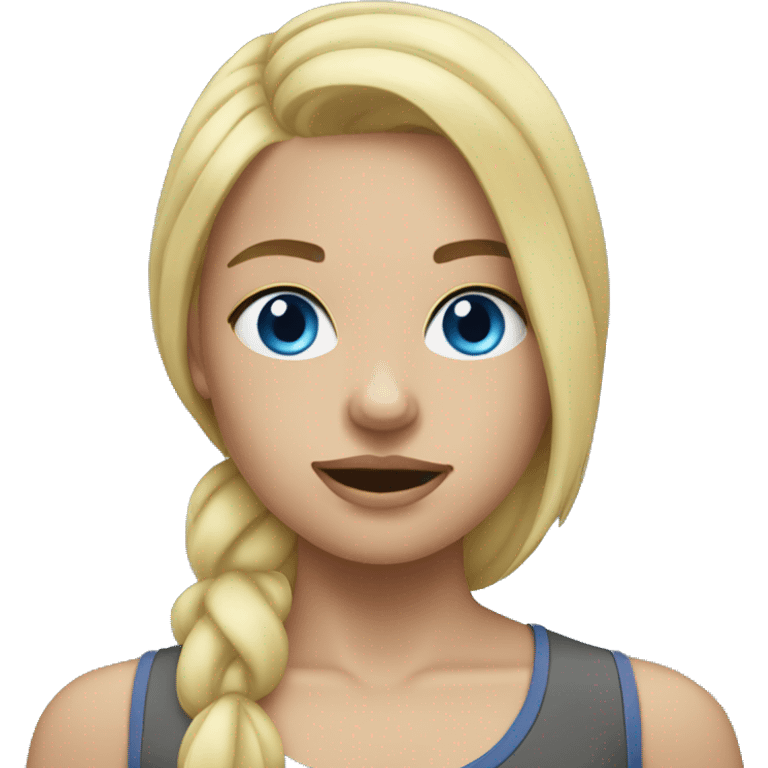 girl working out blue eye blonde hair emoji