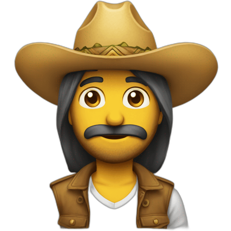  emoji con sombrero aventurero moreno emoji