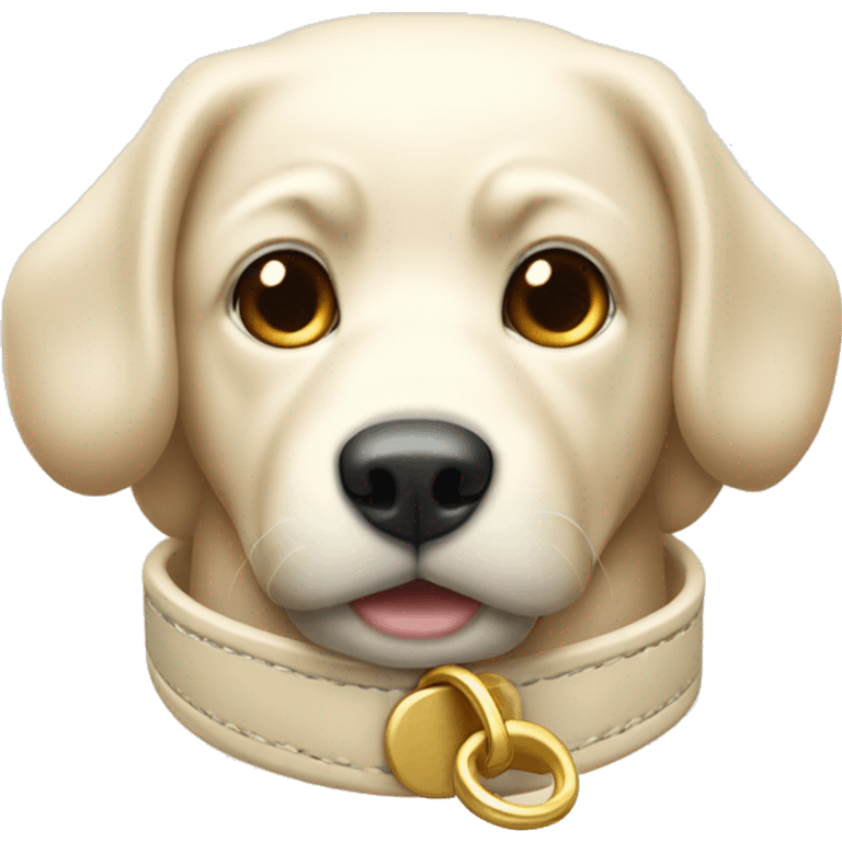 A cream collar attached to a cream lead emoji