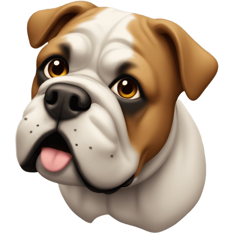 Old English bull dog with brown fur and black snout emoji