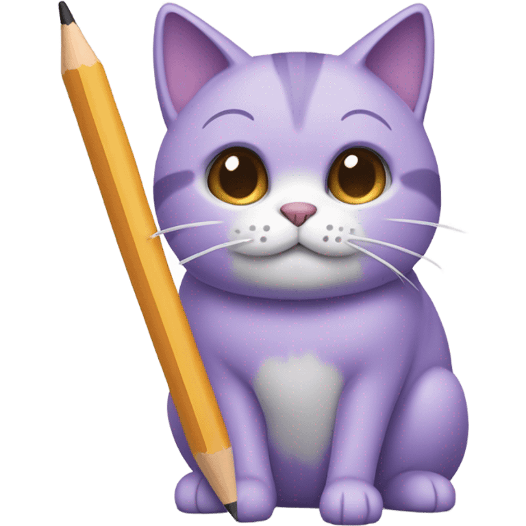 lavender cat emoji writing emoji