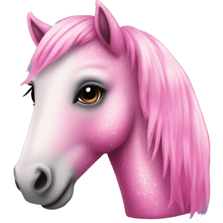 Sparkly pink mini horse emoji