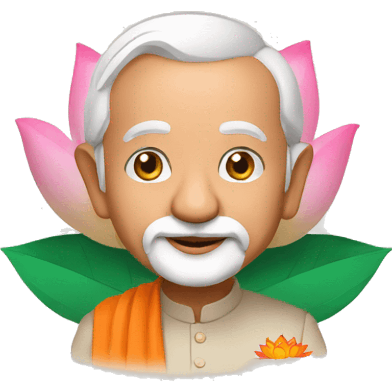 Narendra modi with lotus emoji