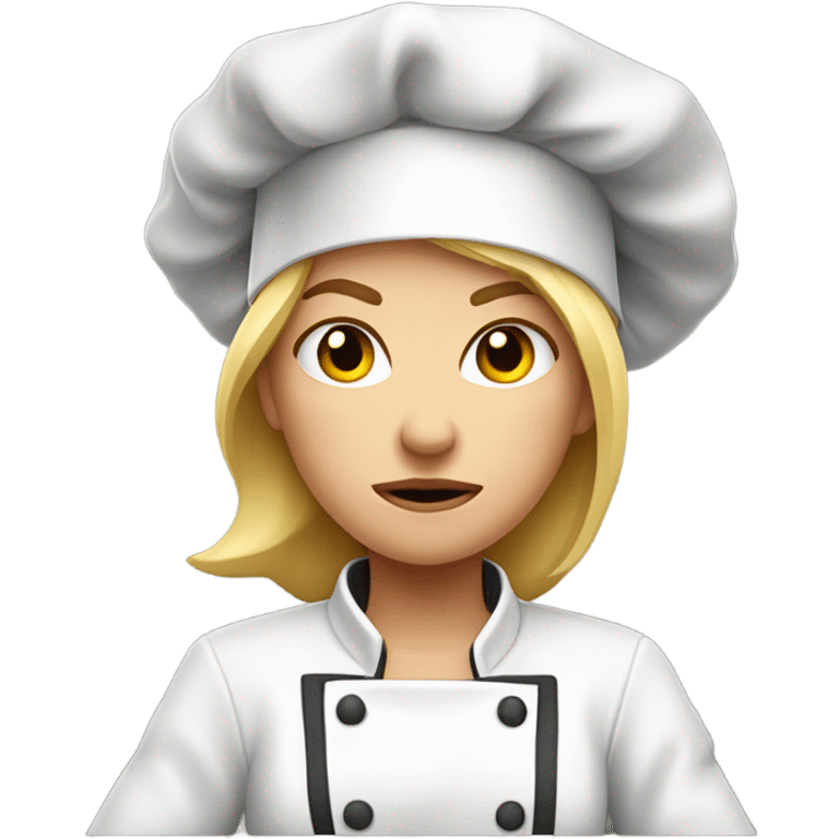 Very angry female chef with blonde hair emoji