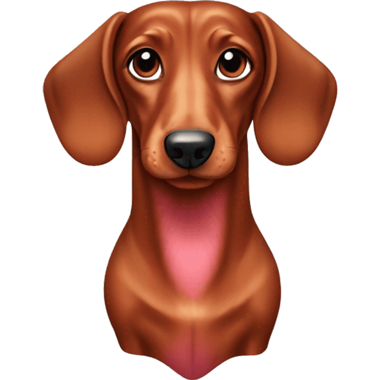 red brown dachshund with pinkish nose emoji