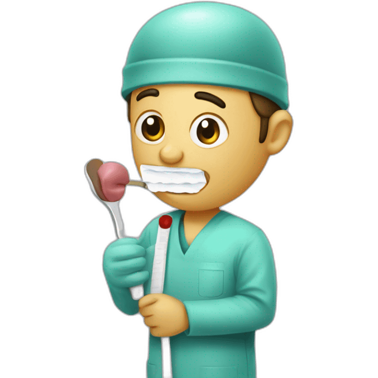 Ent surgeon holding tongue depressor  emoji