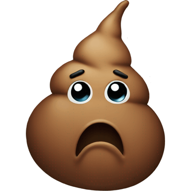 Poop emoji with sad face emoji