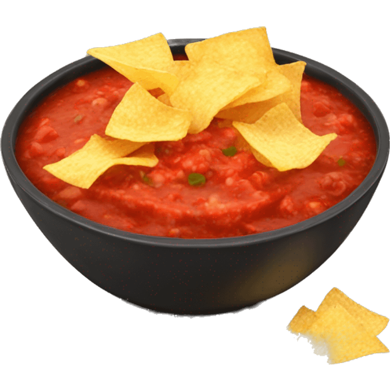 bowl of salsa with chips emoji