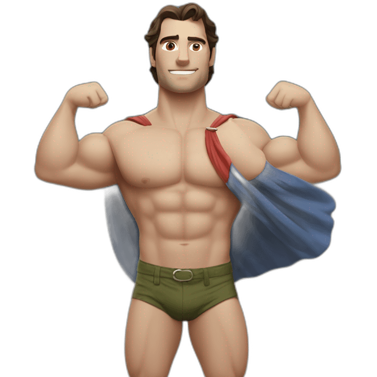 Henry Cavil whole body flexing beach campaign emoji