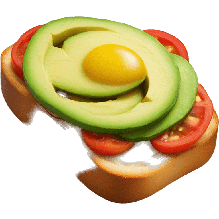 Avocado toast with tomatos and onions emoji