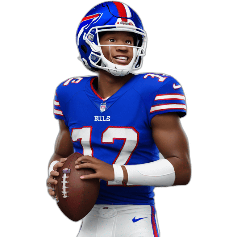 josh allen in a bills jersey and helmet emoji