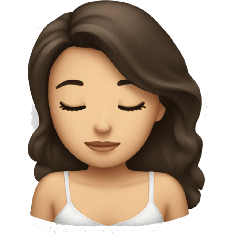 Brunette girl sleeping emoji